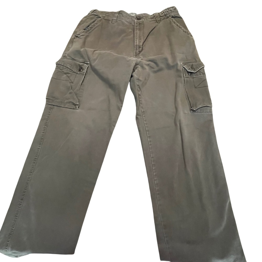 American Eagle Outfitters Mens Cargo Pants Olive Gray Cotton 34x34 Distressed
